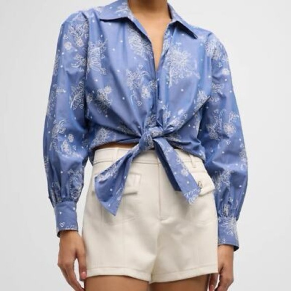 CINQ À SEPT 
Abrielle Tie Hem Shirt NEW - Picture 1 of 15